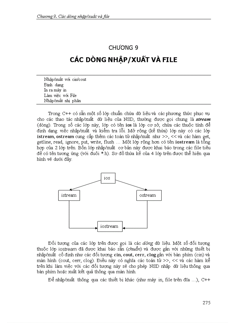 image for page Các dòng nhập xuất và file