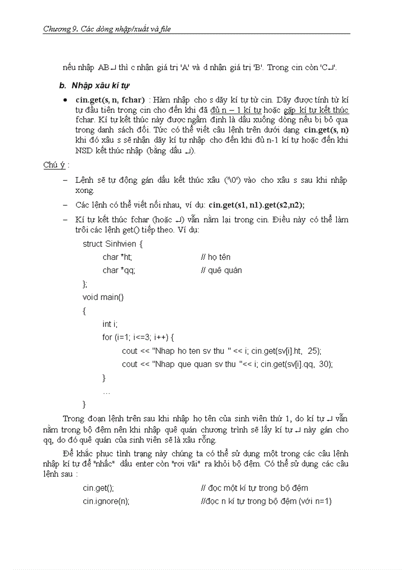image for page Các dòng nhập xuất và file