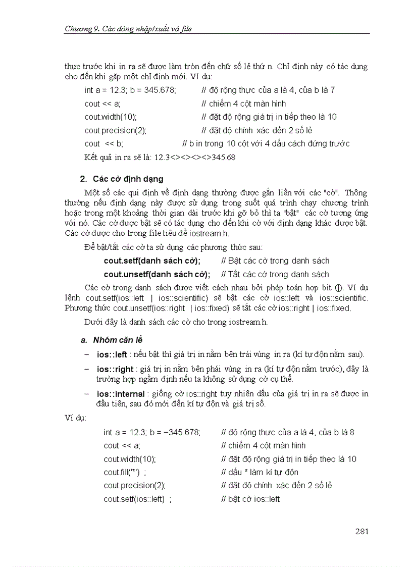 image for page Các dòng nhập xuất và file