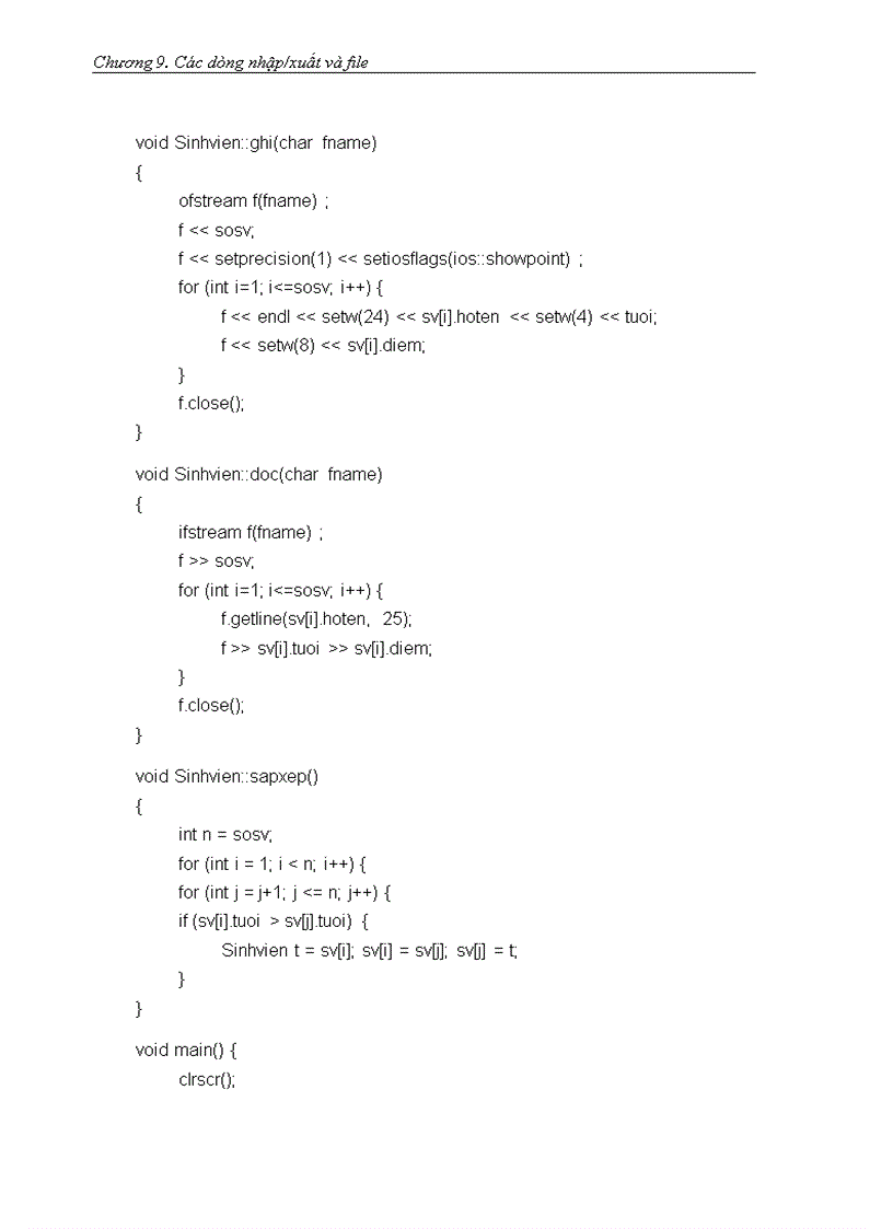 image for page Các dòng nhập xuất và file