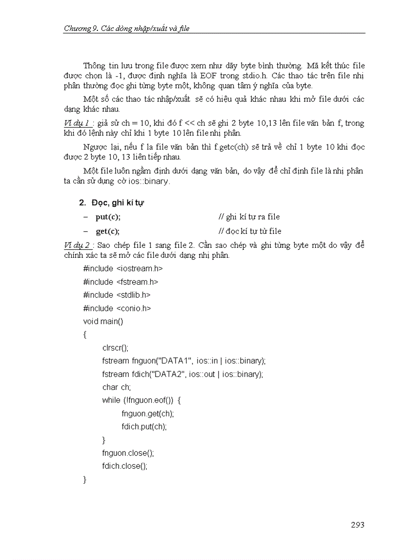 image for page Các dòng nhập xuất và file