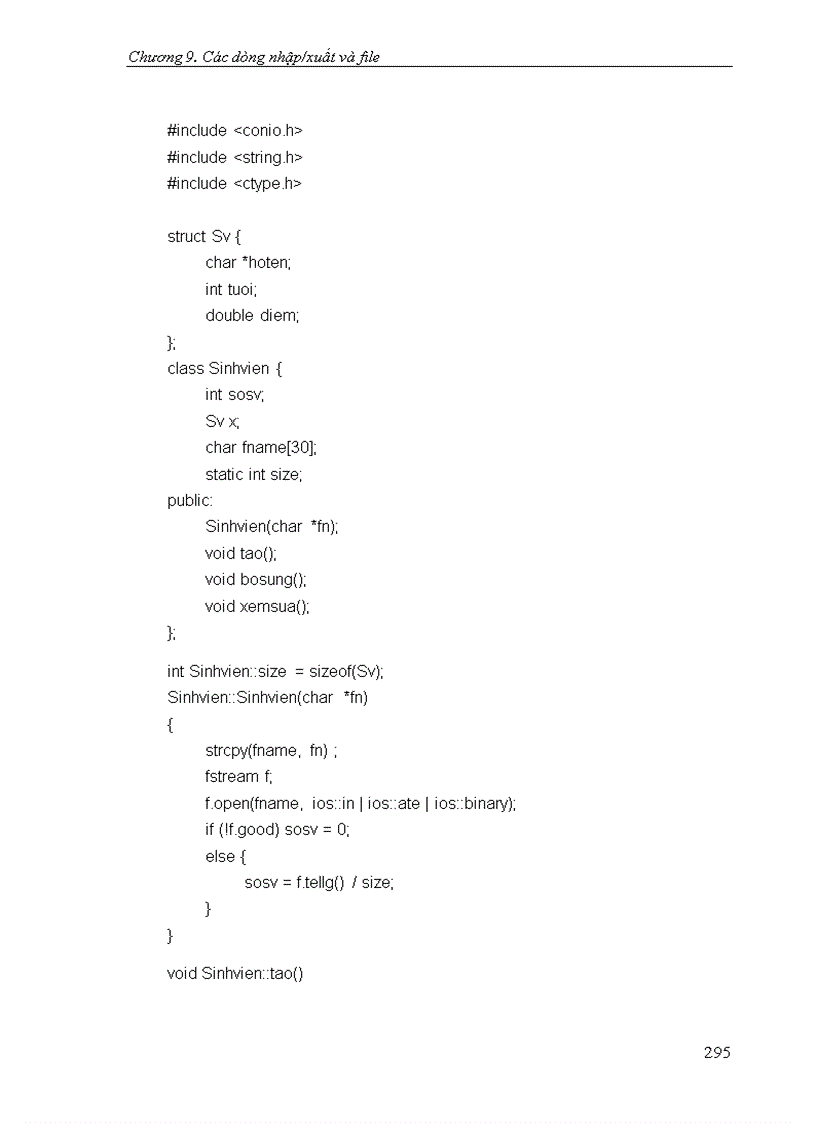 image for page Các dòng nhập xuất và file