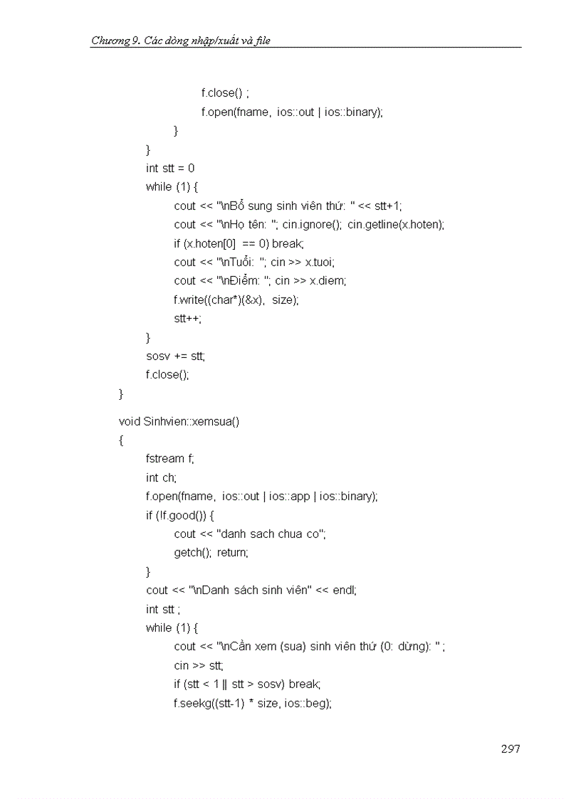image for page Các dòng nhập xuất và file