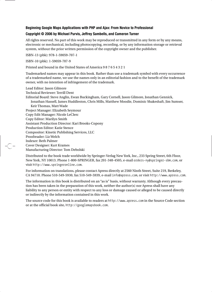 image for page Beginning Google Maps Applications with PHP and Ajax From Novice to Professional