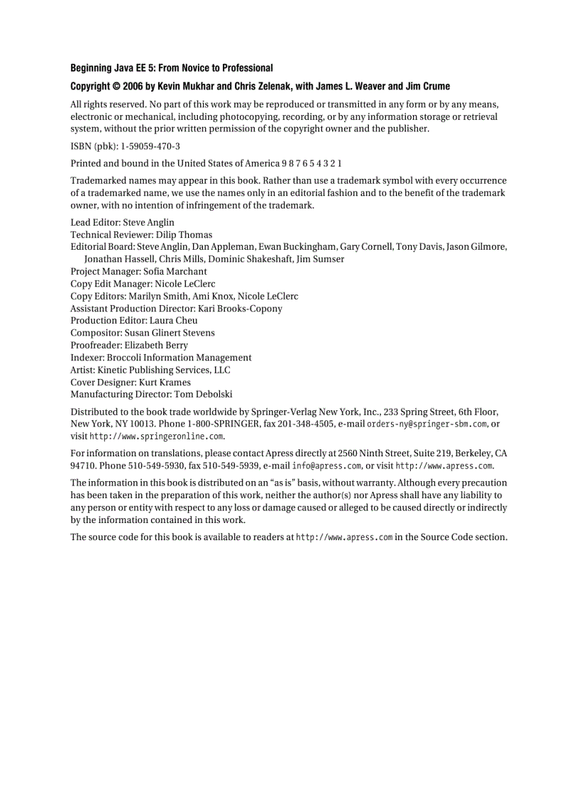 image for page Beginning Java EE 5 From Novice to Professional