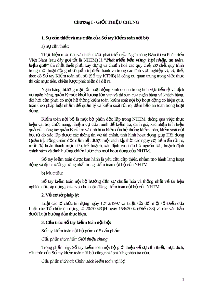 image for page Sổ tay Kiểm toán nội bộ Ngân hàng Đầu tư và Phát triển Việt Nam