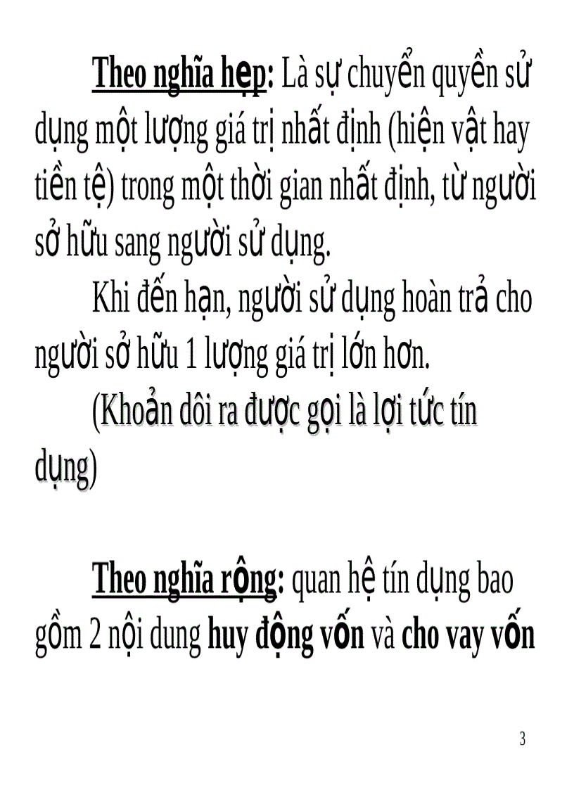 Những vấn đề cơ bản về tín dụng