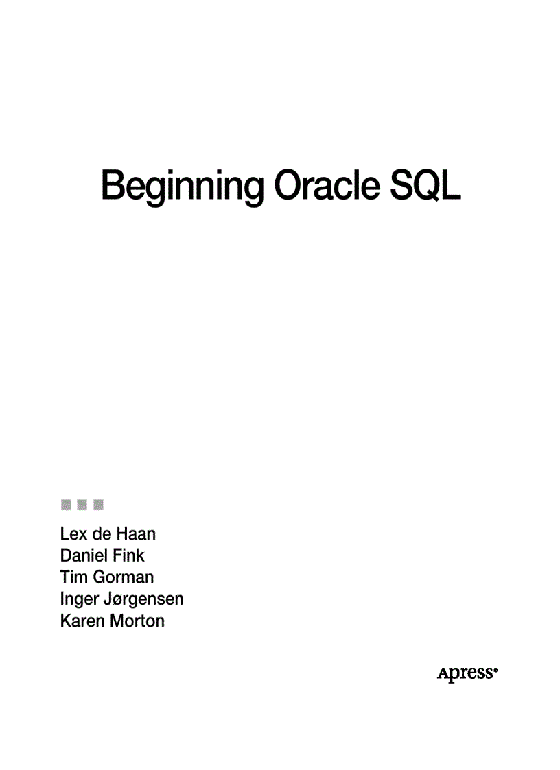 image for page Beginning Oracle SQL