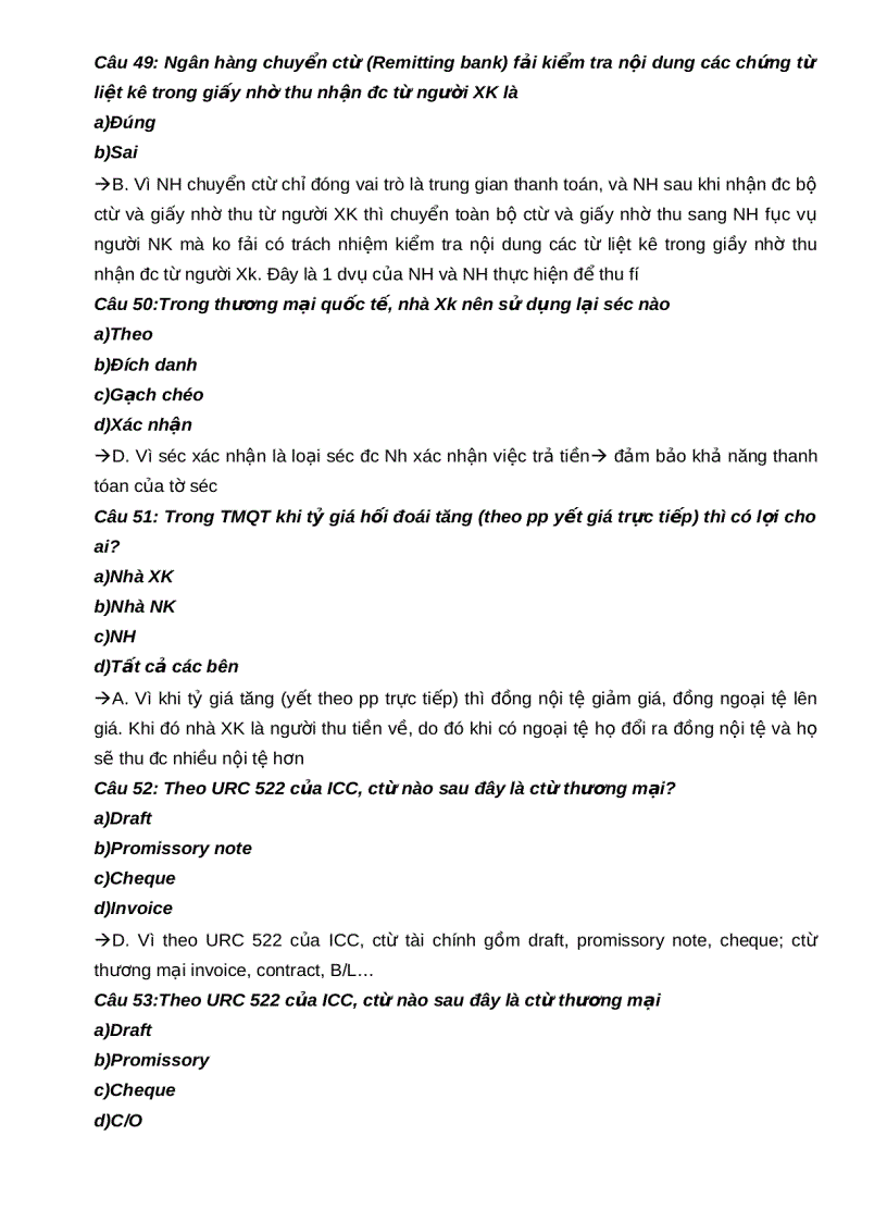 image for page Trắc nghiệm thanh toán quốc tế