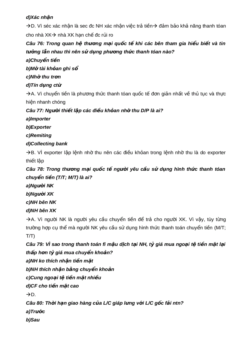 image for page Trắc nghiệm thanh toán quốc tế