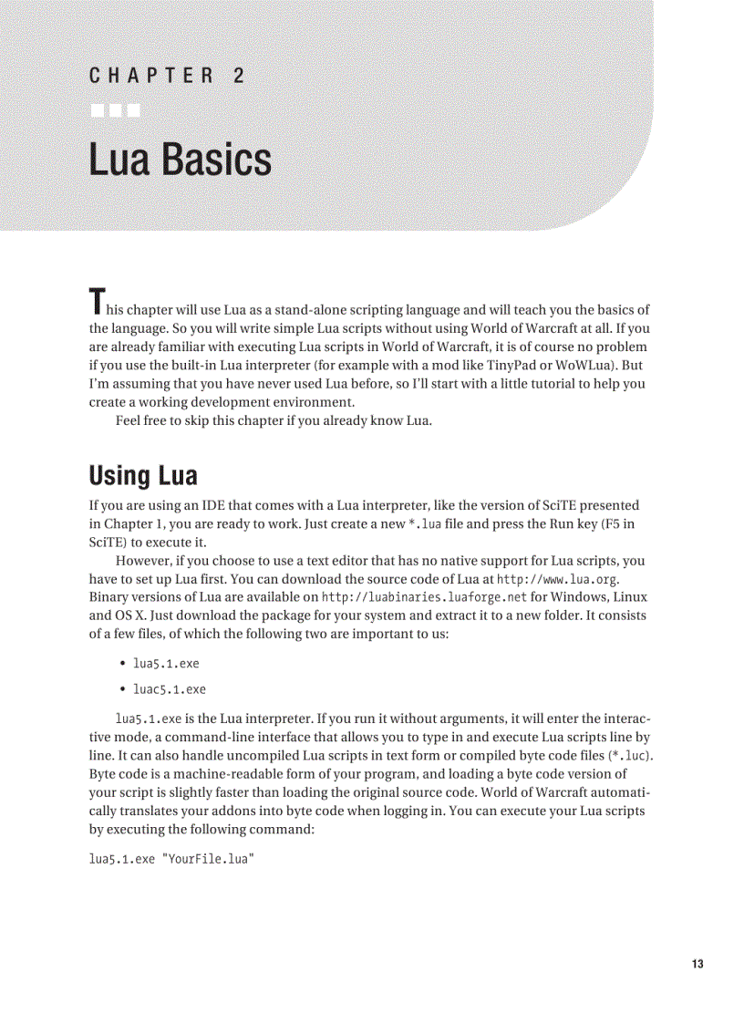 image for page Beginning Lua with World of Warcraft Addons