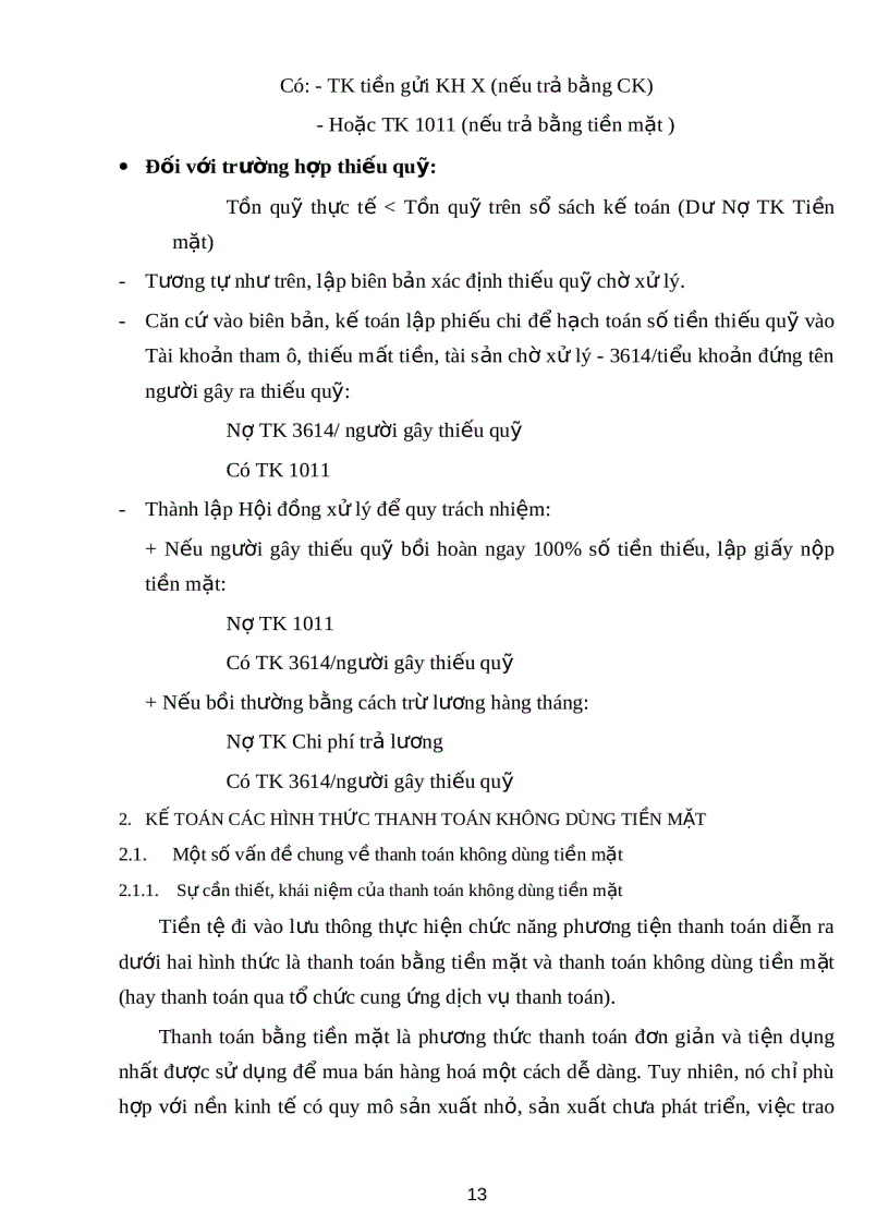image for page Kế toán nghiệp vụ ngân quỹ và các hình thức thanh toán không dùng tiền mặt