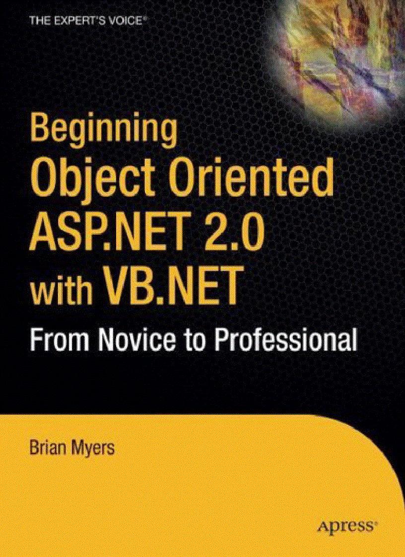 image for page Beginning Object Oriented ASP NET 2 0 with VB NET From Novice to Professional