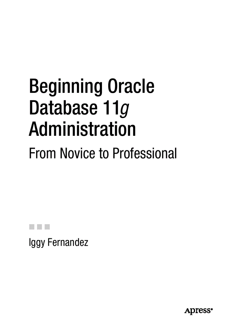 image for page Beginning Oracle Database 11g Administration From Novice to Professional