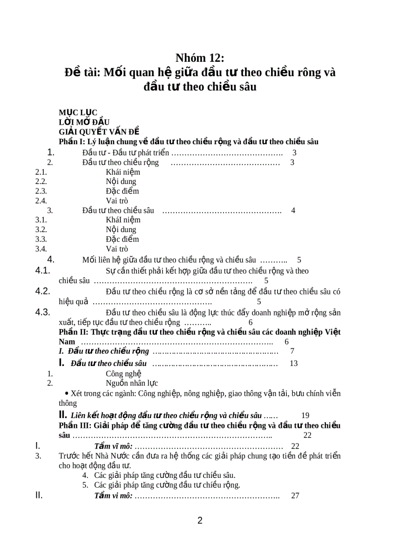 image for page Mối quan hệ giữa đầu tư theo chiều rông và đầu tư theo chiều sâu