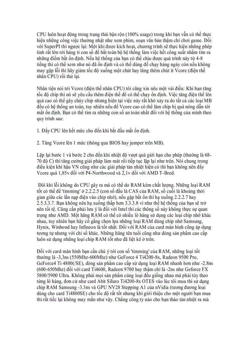 image for page Overclock được mất và những điều cần biết