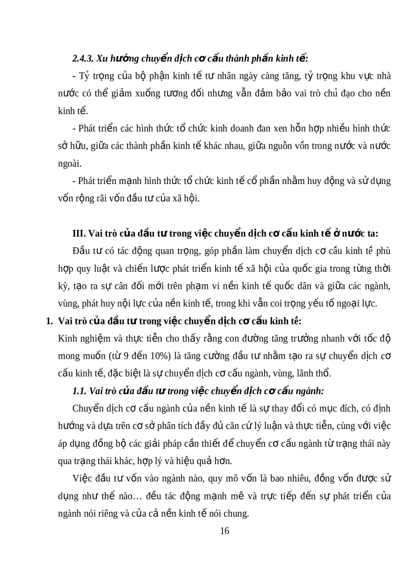 image for page Đầu tư và vai trò của đầu tư tới chuyển dịch cơ cấu kinh tế