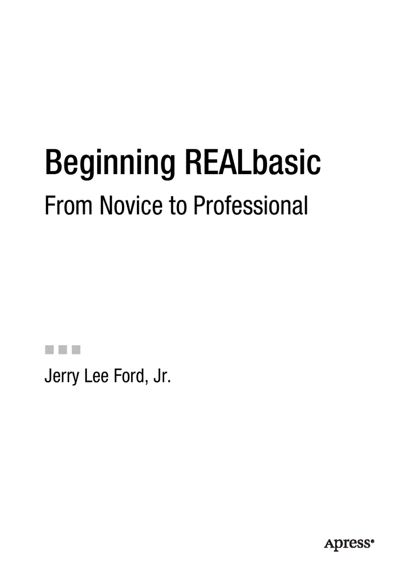image for page Beginning REALbasic From Novice to Professional