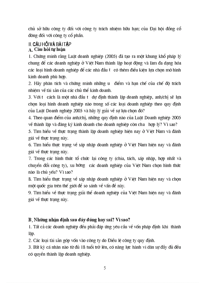 image for page Bài tập Luật Kinh tế không lời giải