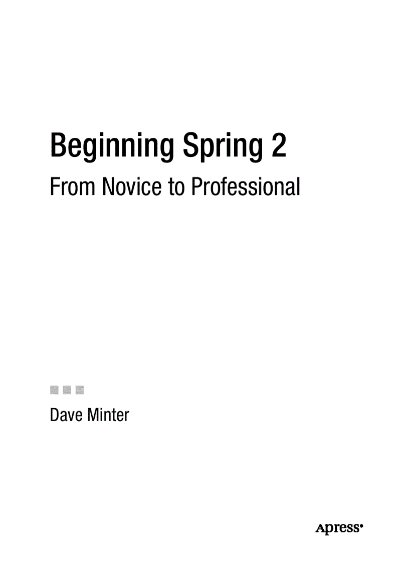 image for page Beginning Spring 2 From Novice to Professional