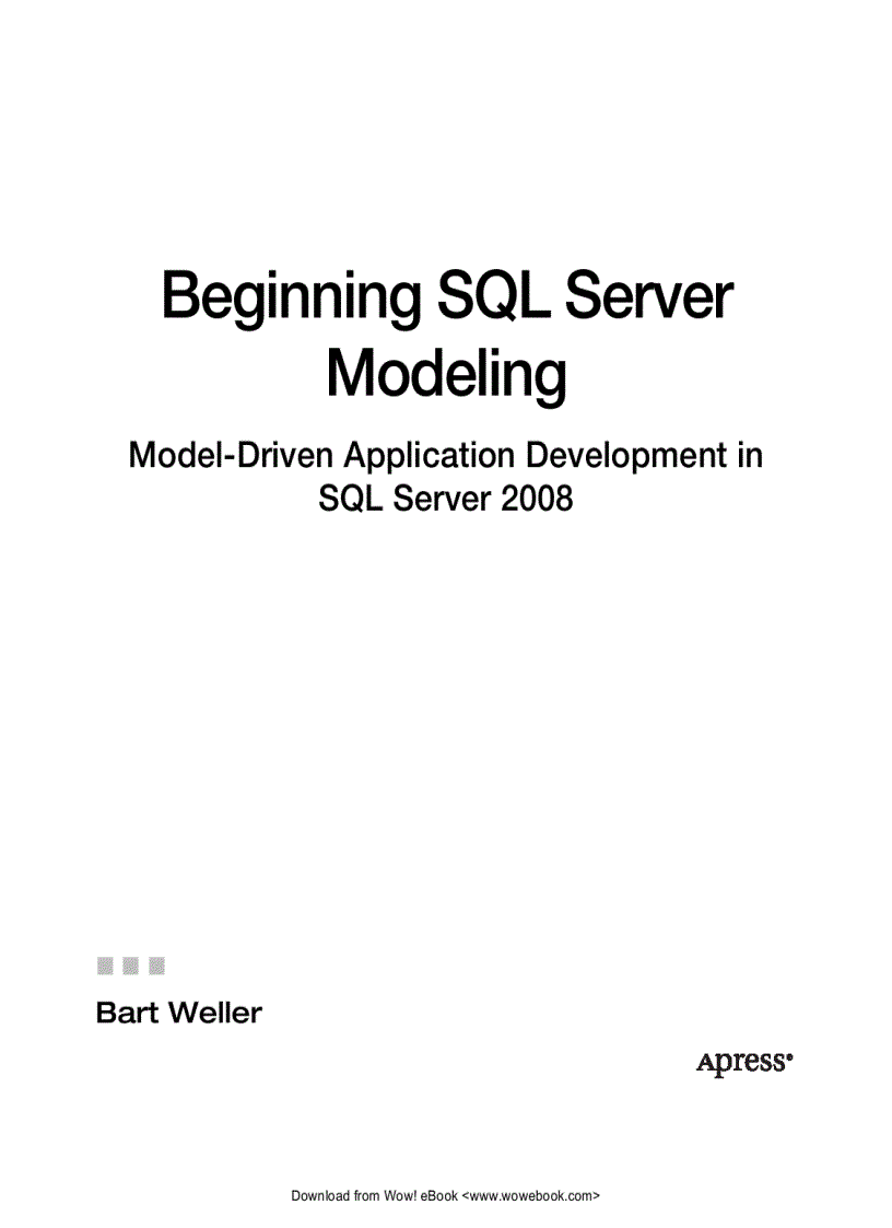 image for page Beginning SQL Server Modeling Model Driven Application Development in SQL Server 2008