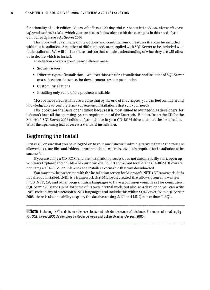 image for page Beginning SQL Server 2008 for Developers From Novice to Professional