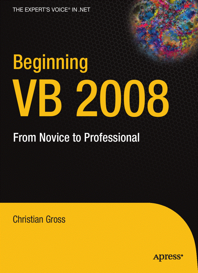 image for page Beginning VB 2008 From Novice to Professional