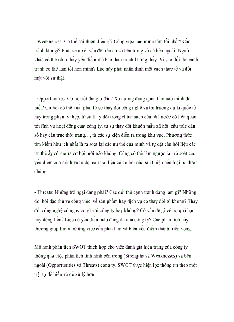 image for page Mô hình phân tích SWOT