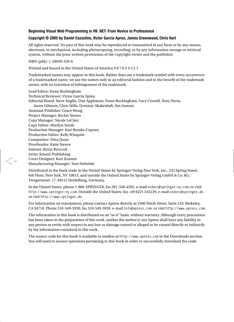 image for page Beginning Visual Web Programming in VB NET From Novice to Professional