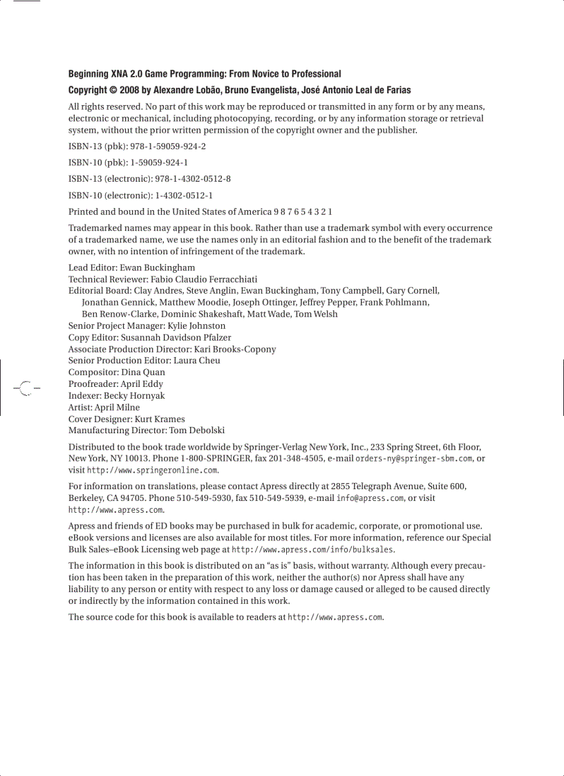 image for page Beginning XNA 2 0 Game Programming From Novice to Professional