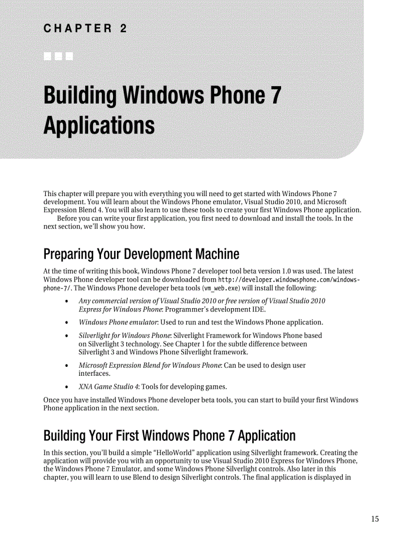 image for page Beginning Windows Phone 7 Development