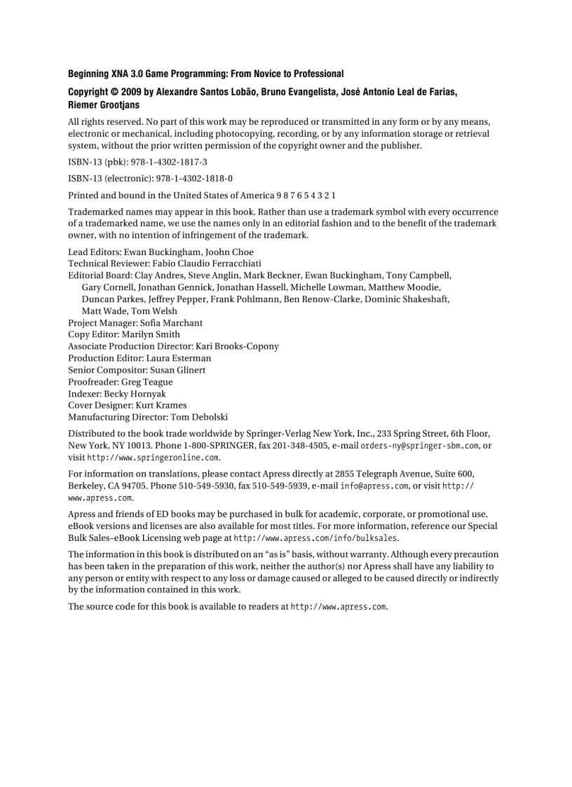 image for page Beginning XNA 3 0 Game Programming From Novice to Professional