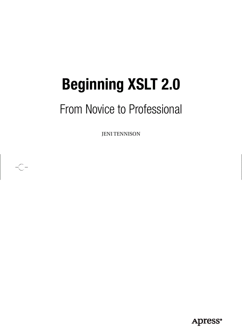 Beginning XSLT 2 0 From Novice to Professional