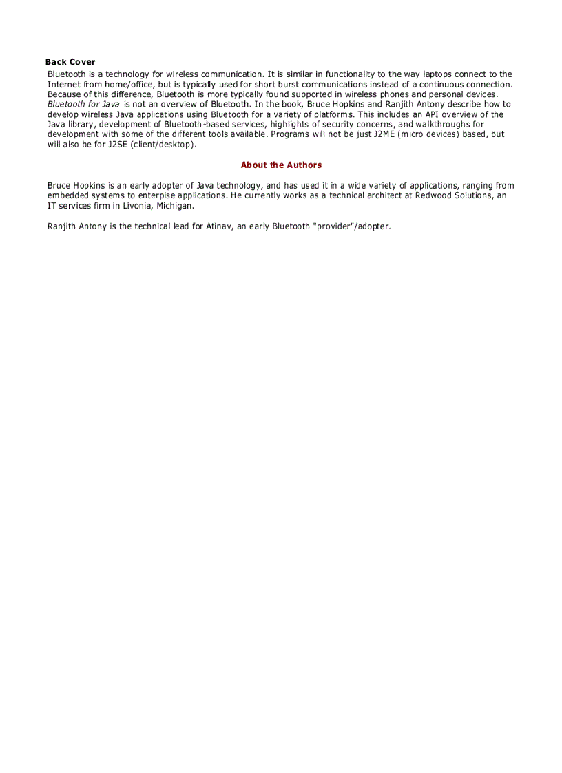 image for page Bluetooth for Java