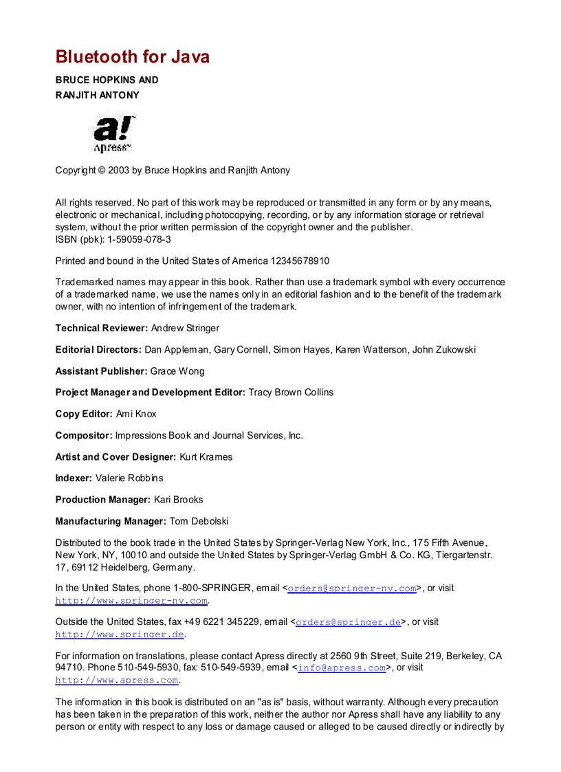 image for page Bluetooth for Java