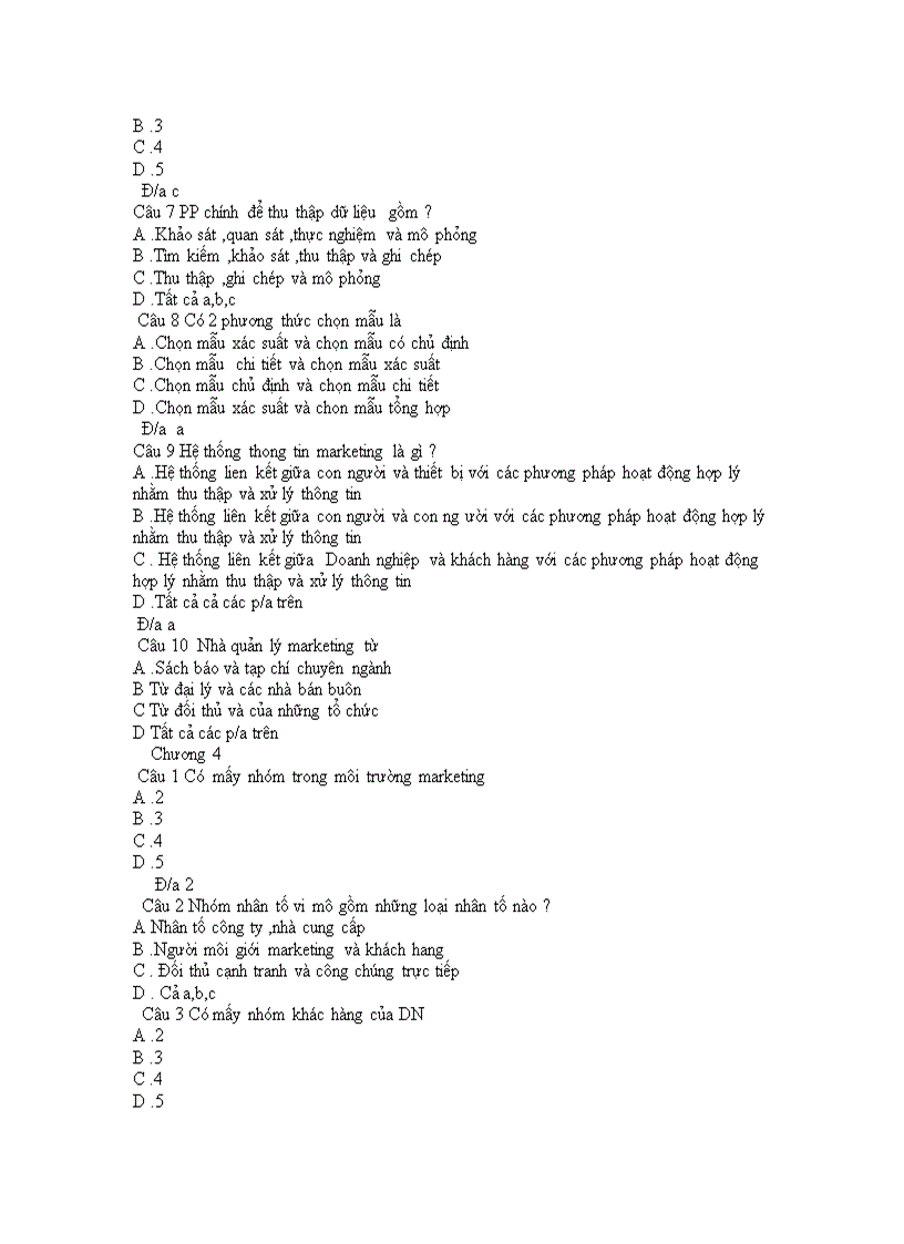 image for page Câu Hỏi Trắc Nghiệm Môn Marketing 3