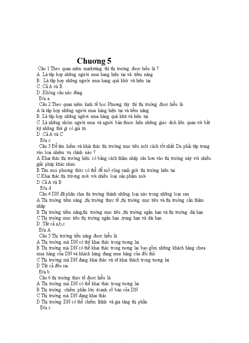 image for page Câu Hỏi Trắc Nghiệm Môn Marketing 3