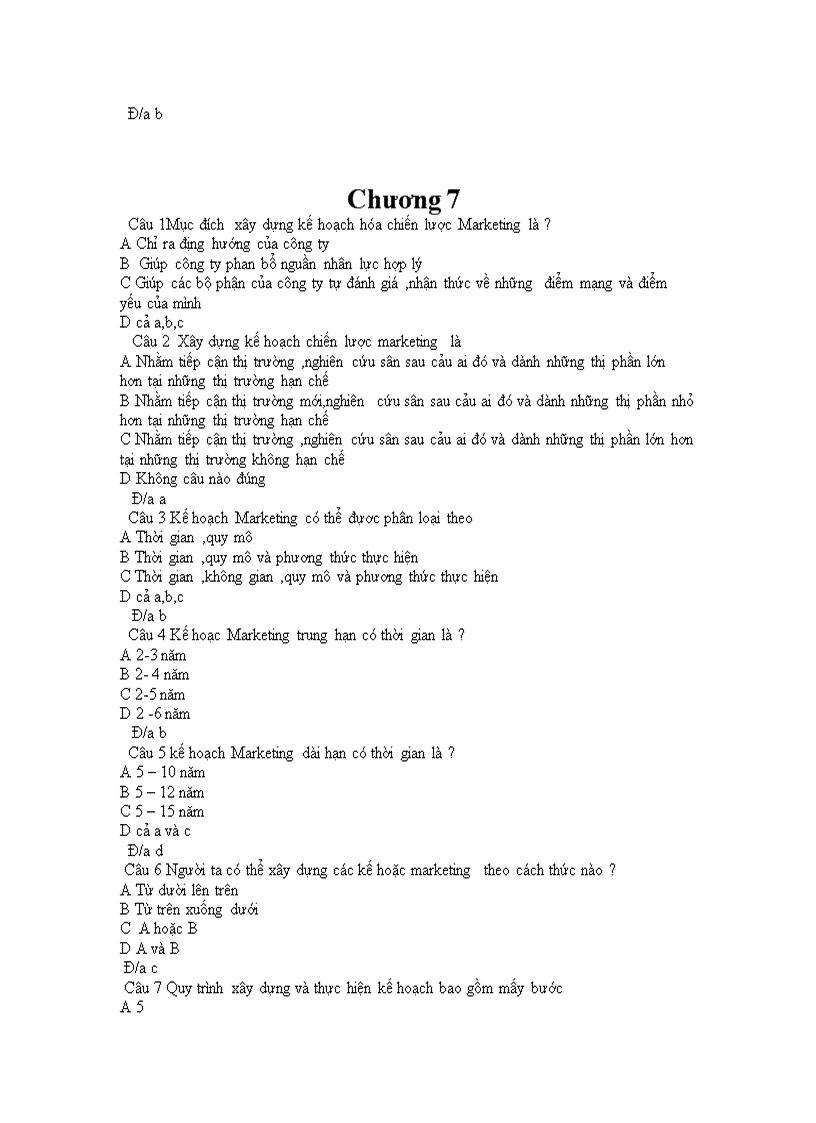 image for page Câu Hỏi Trắc Nghiệm Môn Marketing 3