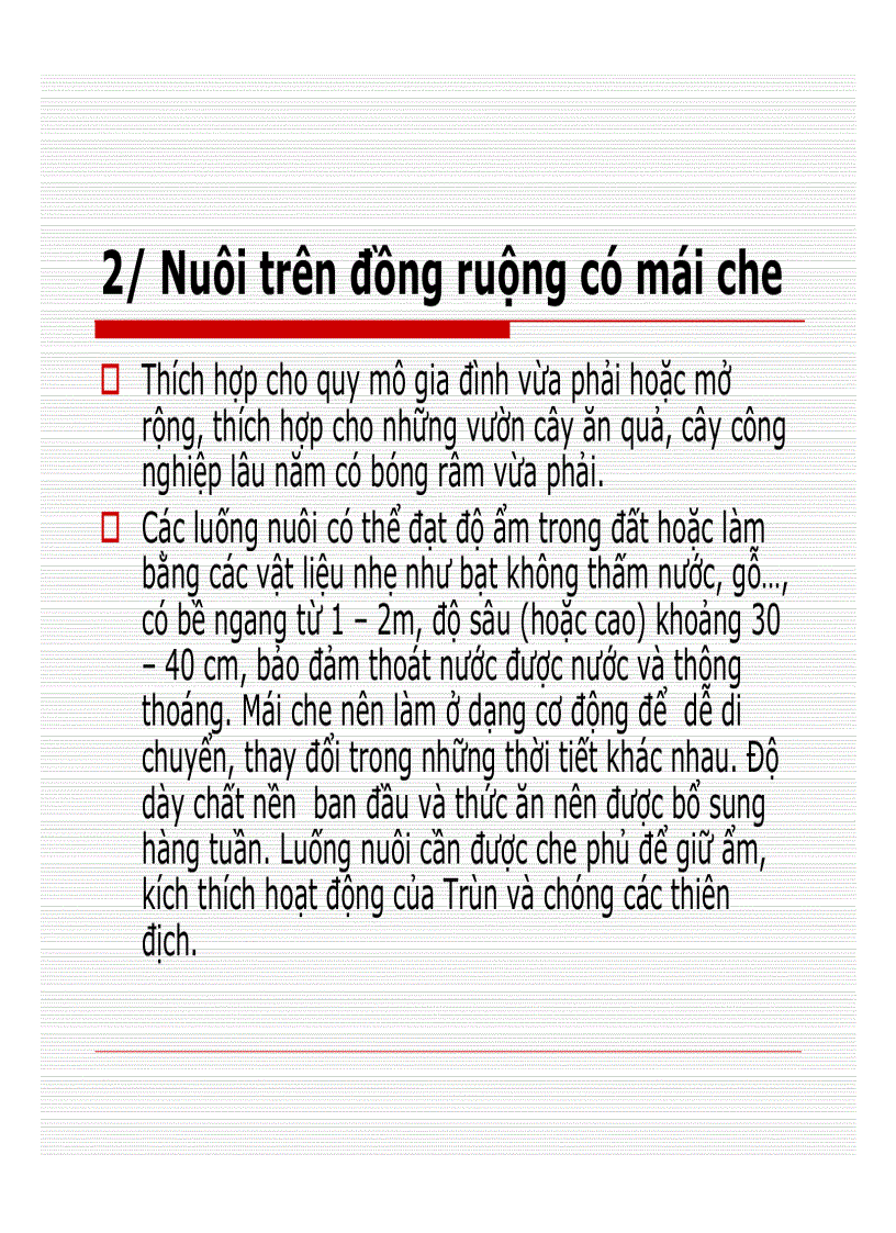 Các mô hình nuôi Trùn quế