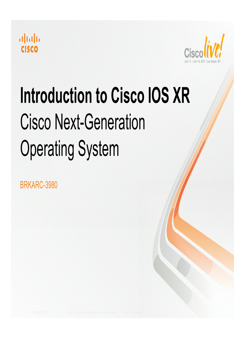 image for page Introduction to Cisco IOS XR Cisco Next Generation Operating System