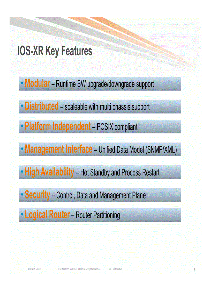 image for page Introduction to Cisco IOS XR Cisco Next Generation Operating System