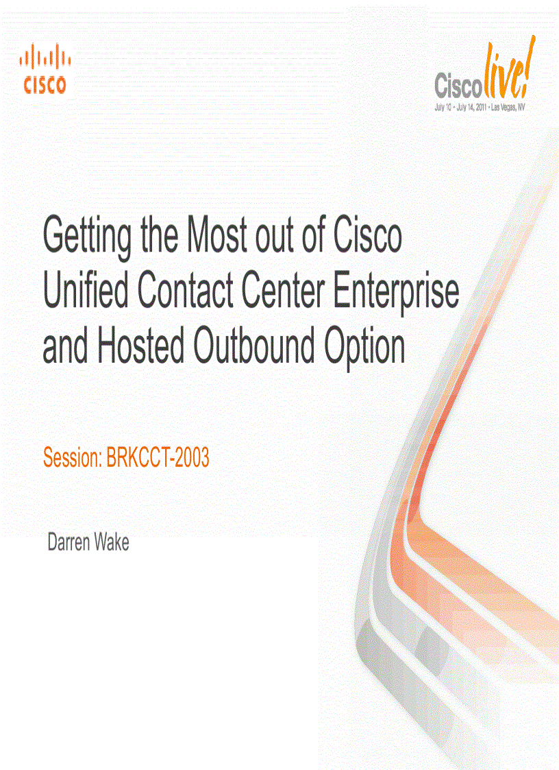 image for page Getting the Most out of Cisco Unified Contact Center Enterprise and Hosted Outbound Option
