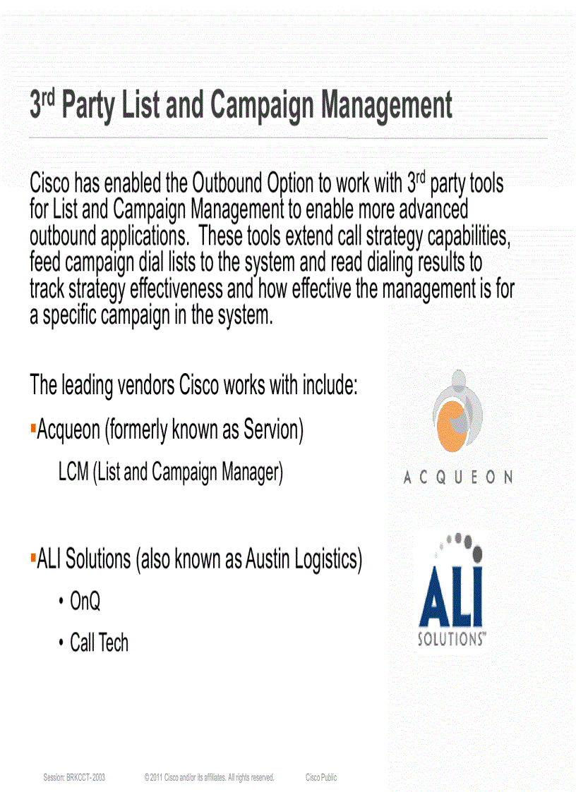 image for page Getting the Most out of Cisco Unified Contact Center Enterprise and Hosted Outbound Option