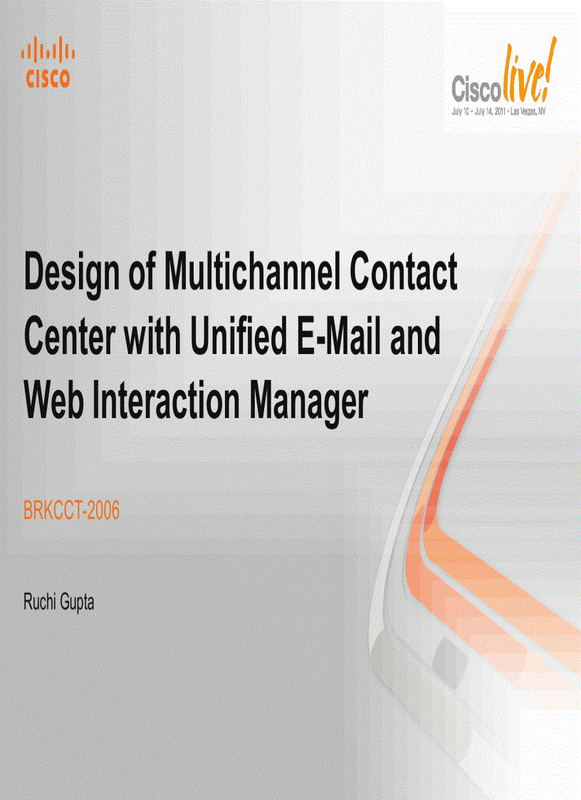 image for page Design of Multichannel Contact Center with Unified E Mail and Web Interaction Manager