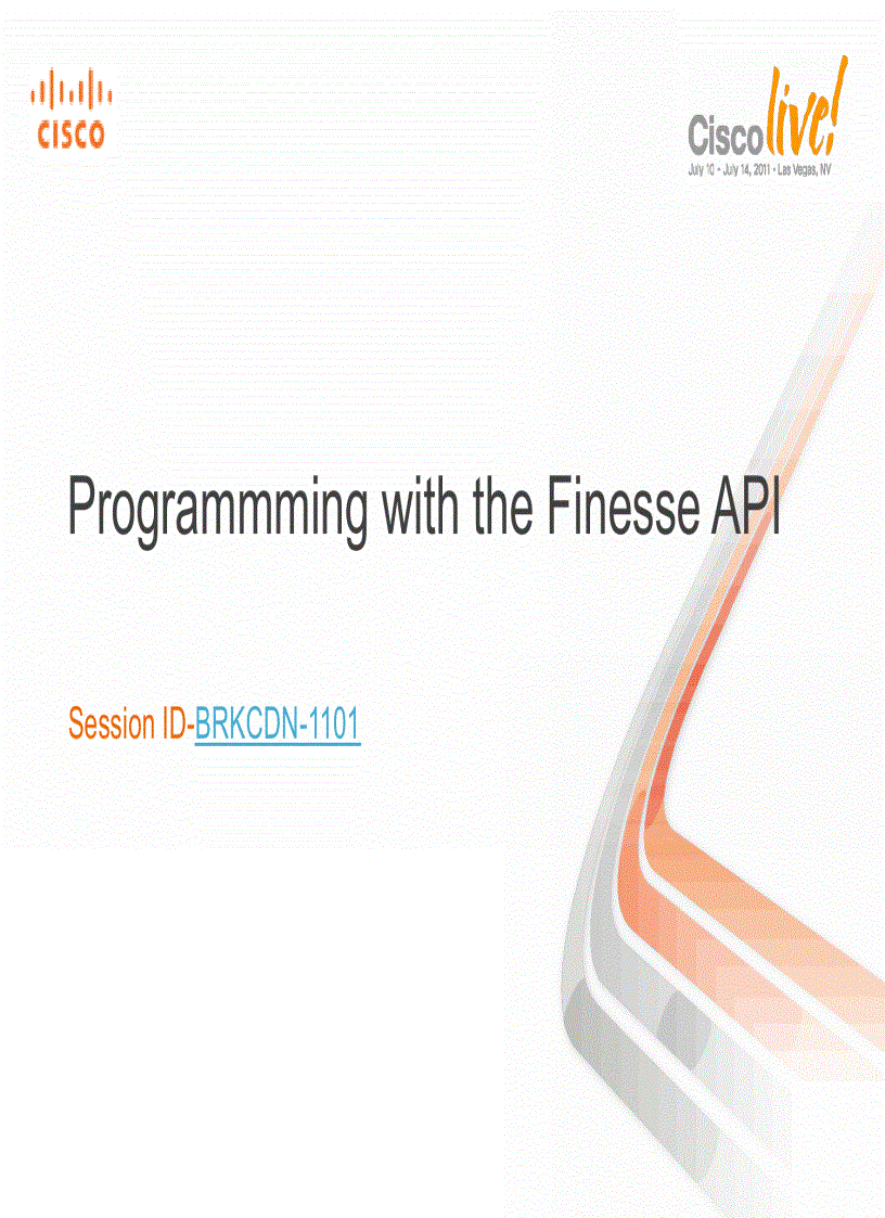 image for page Programmming with the Finesse API