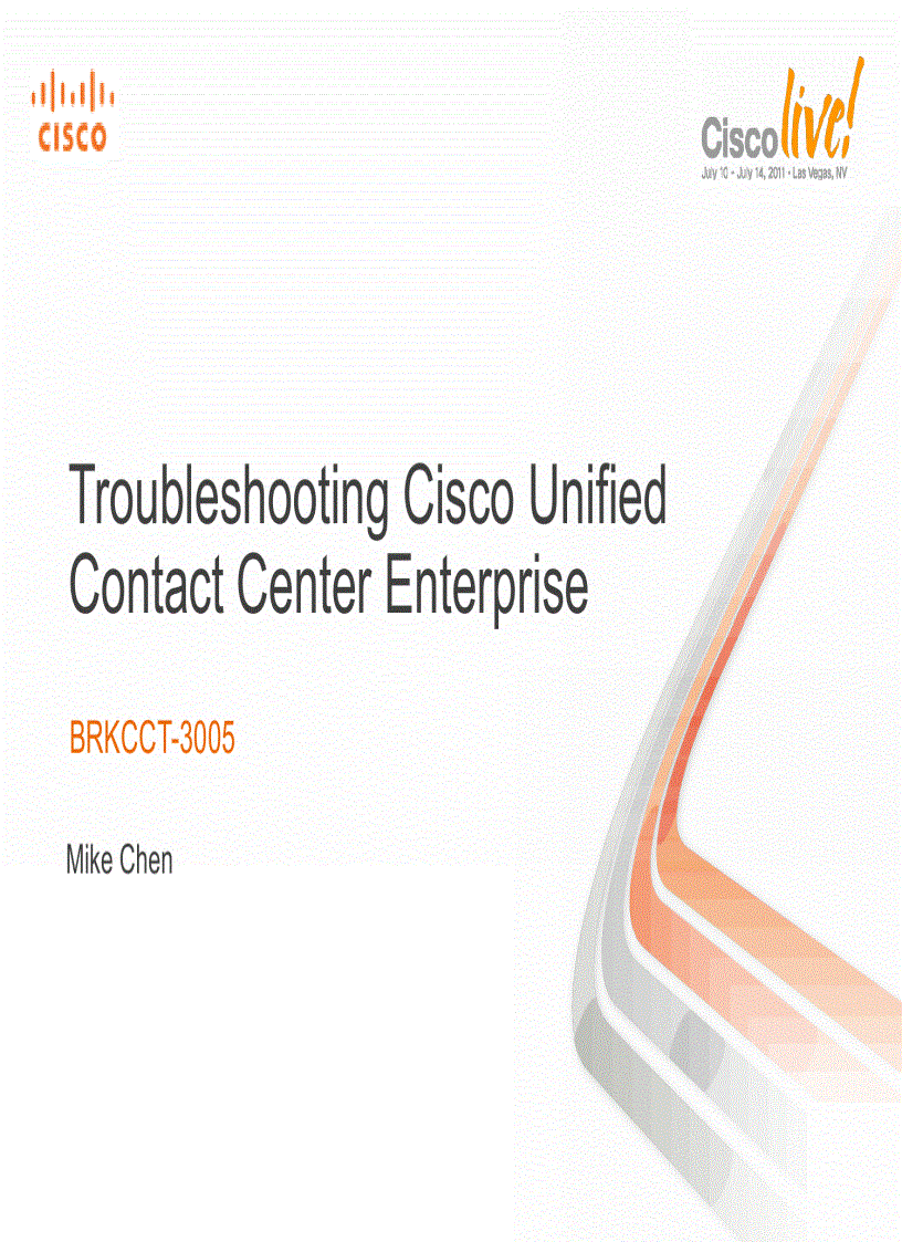 Troubleshooting Cisco Unified Contact Center Enterprise