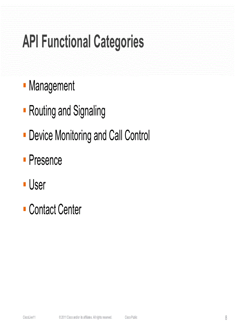 image for page Taxonomy of Cisco UC APIs