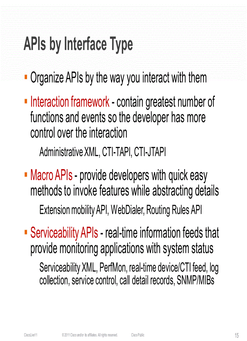 image for page Taxonomy of Cisco UC APIs