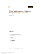 Cisco TelePresence Exchange CTX Introduction and APIs