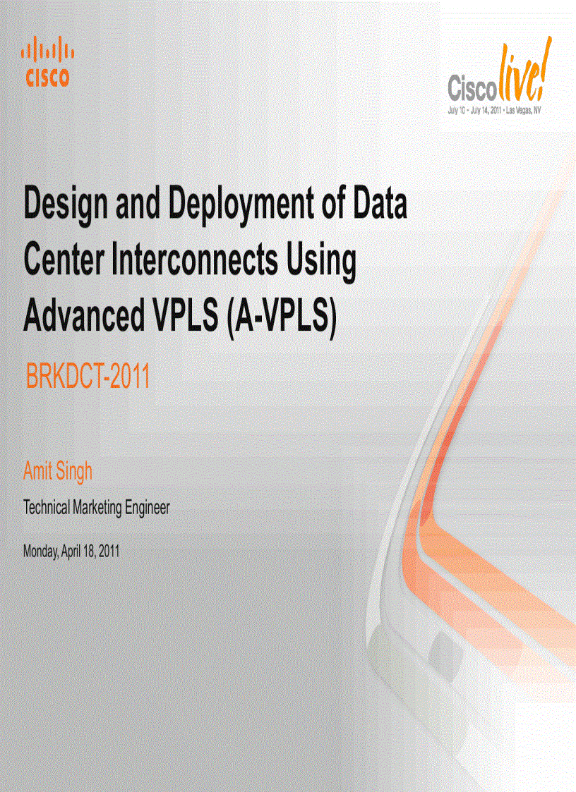 image for page Design and Deployment of Data Center Interconnects Using Advanced VPLS A VPLS